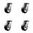 6 Inch Rubber on Aluminum Caster Set with Ball Bearings and Swivel Locks SCC