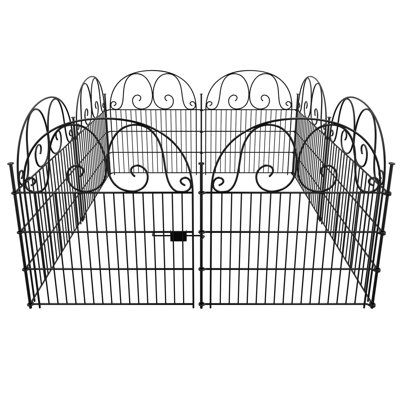 8 Fence Panels, 36″ H, 27″ W, Metal Decorative Fence, Ideal For Garden Fencing, For Dogs, Temporary Garden Fence, Animal Barrier, No Dig, Easy Install
