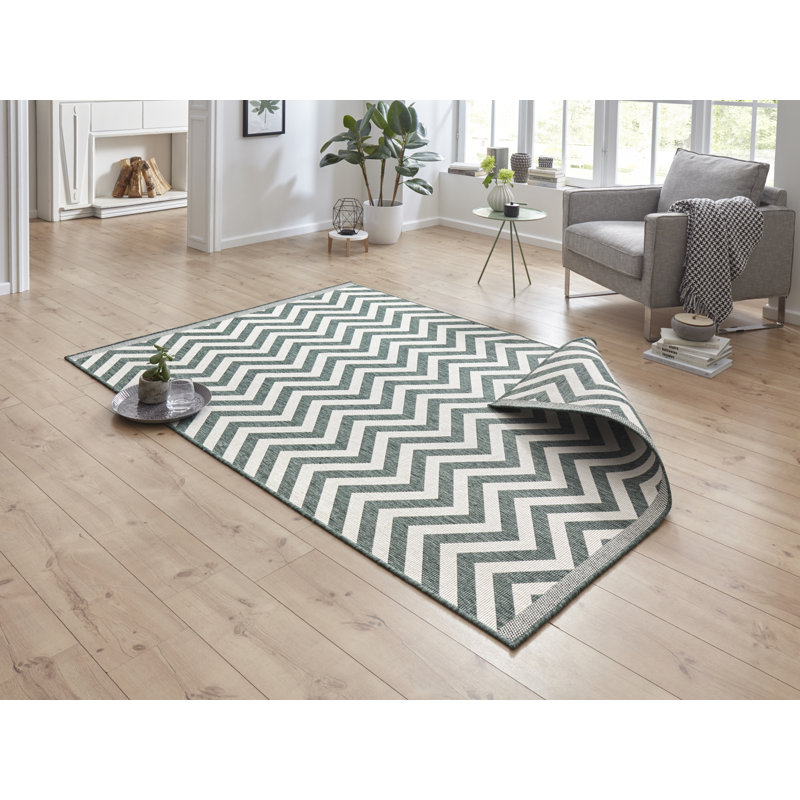 Palma flat-weave rug in green, Rectangle 200 x 290cm