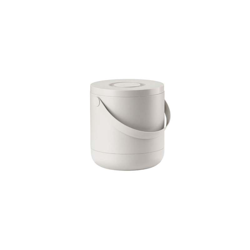 Plastic Manual Lift Kitchen Trash Can, 15 L, Highgloss sand grey