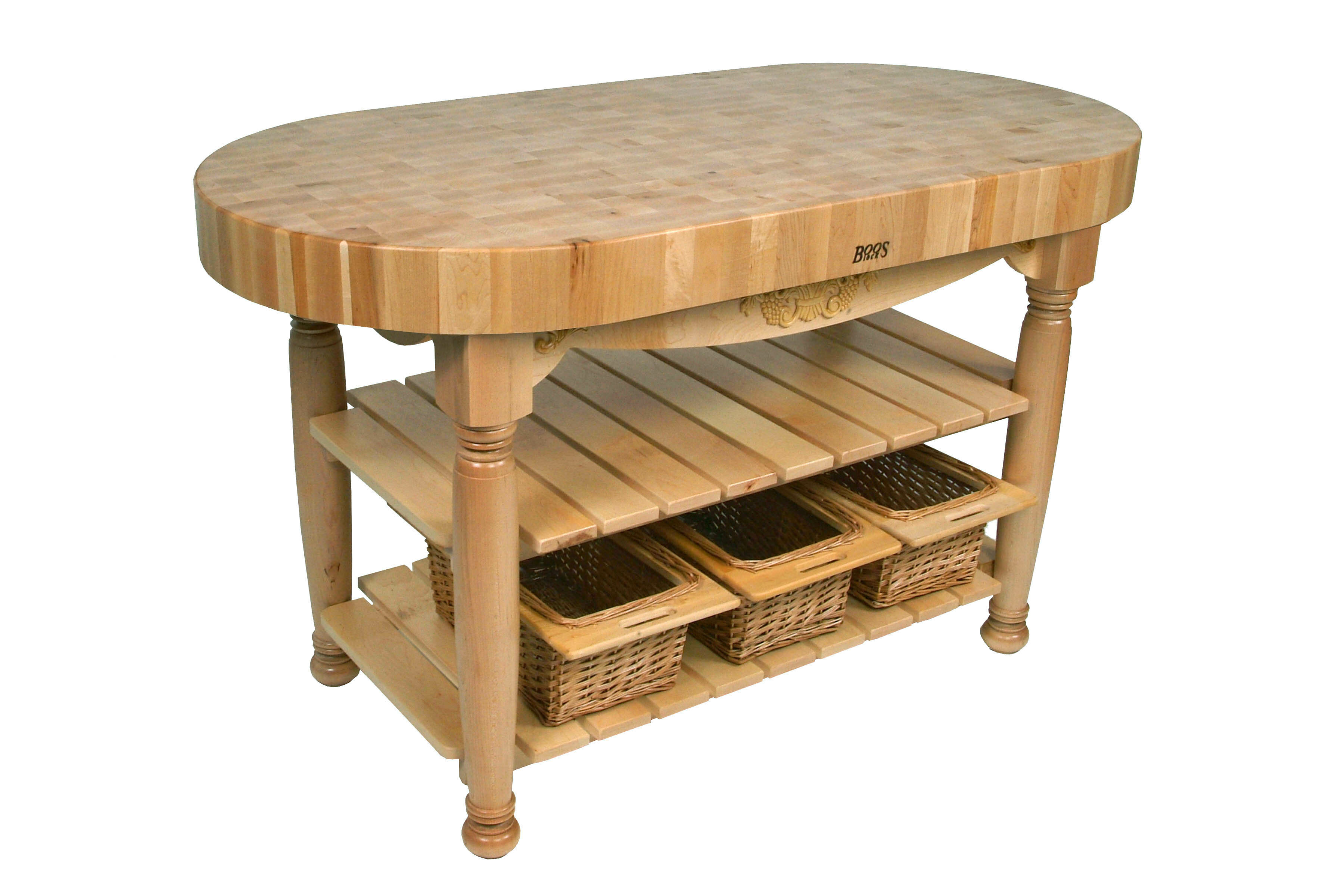 John Boos Harvest Table, Natural Maple, 60 x 30 x 4