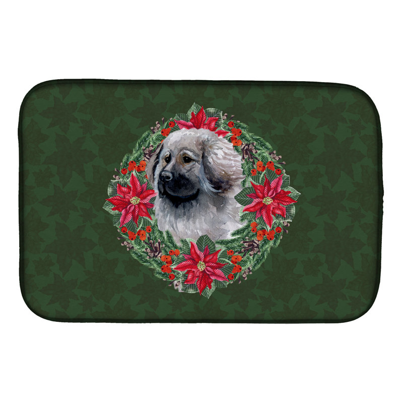 Tapis de séchage en couronne de poinsetta moscow chien