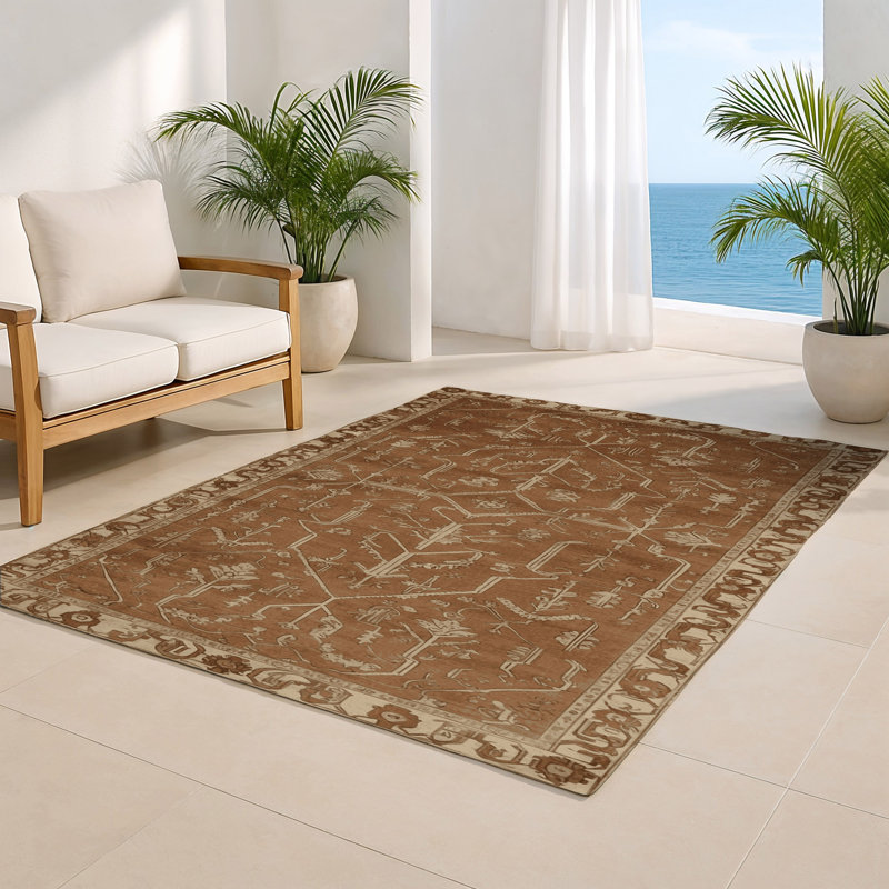 Tapis turc intérieur et extérieur brun, Rectangulaire 8 pi x 10 pi