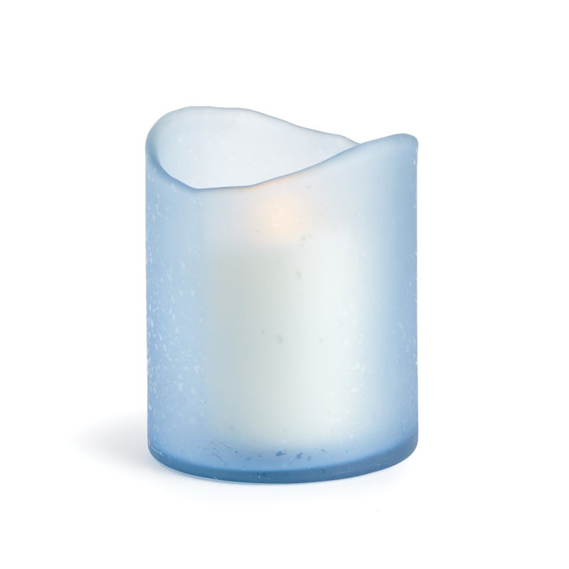 Hurricane Candle Holder, Blue,  6" H x 5" W x 5" D
