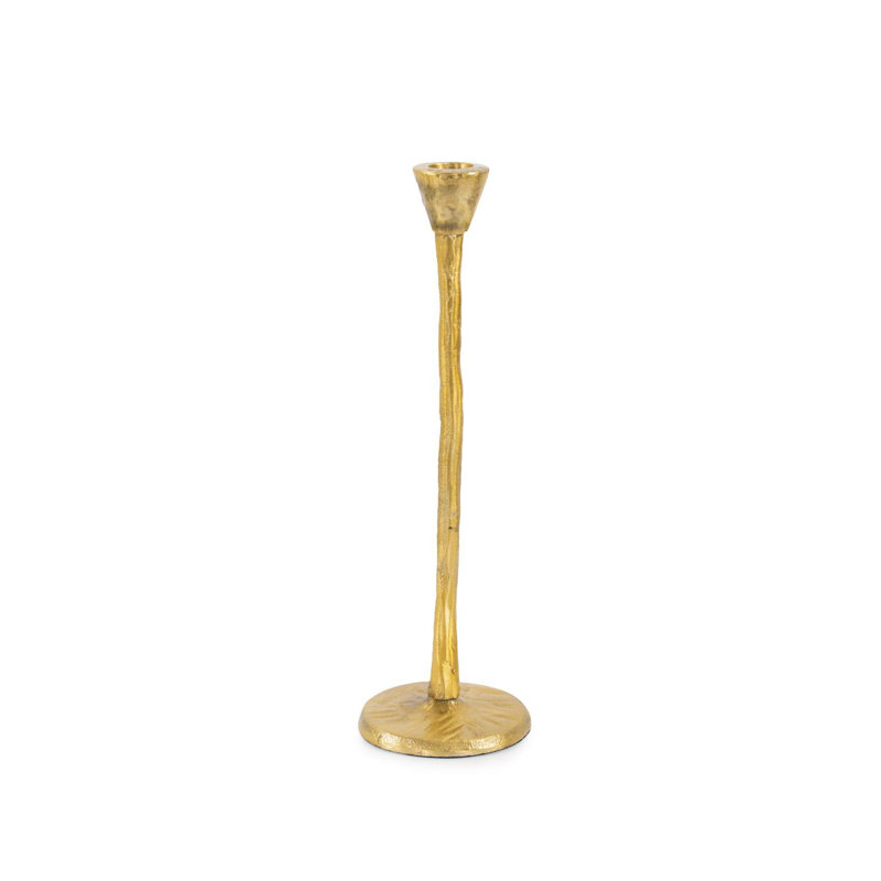 Korten Candle Holder In Antique Brass, 12" H x 3.5" W x 3.5" D