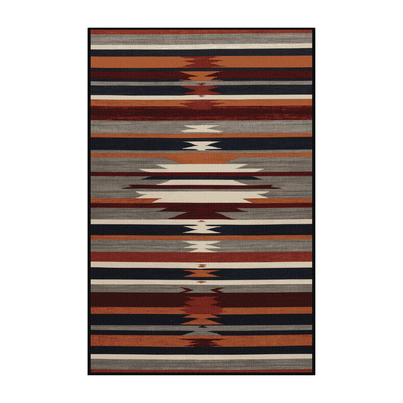  Tapis lavable rayé gris clair Mesa, Rectangulaire 2 pi x 3 pi