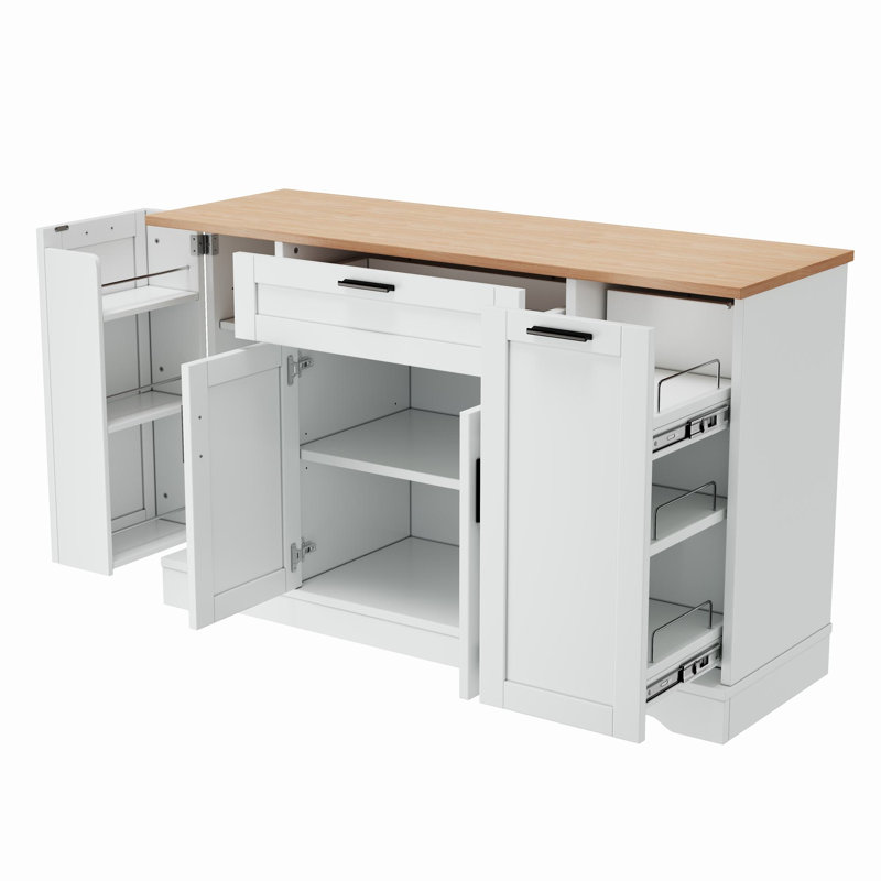 Îlot de cuisine 53,7 po Mayrani, Blanc