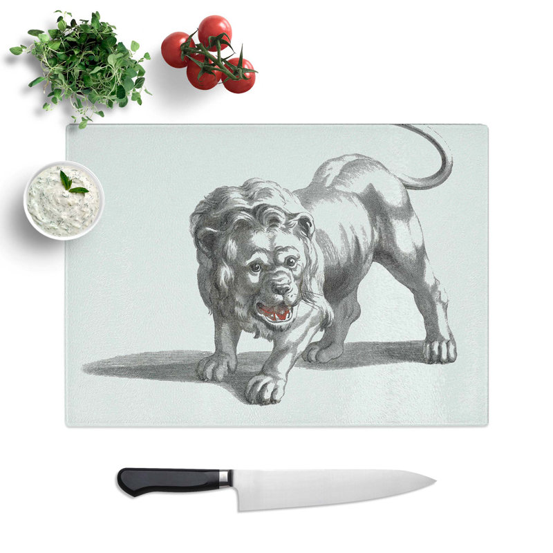 Glass Lion by Johan Teyler Chopping Board, 39 cm W x 28.5 cm L
