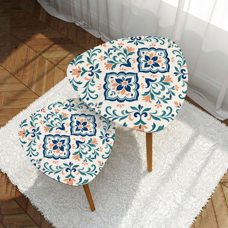Ensemble de 2 tables basses gigognes Triangle