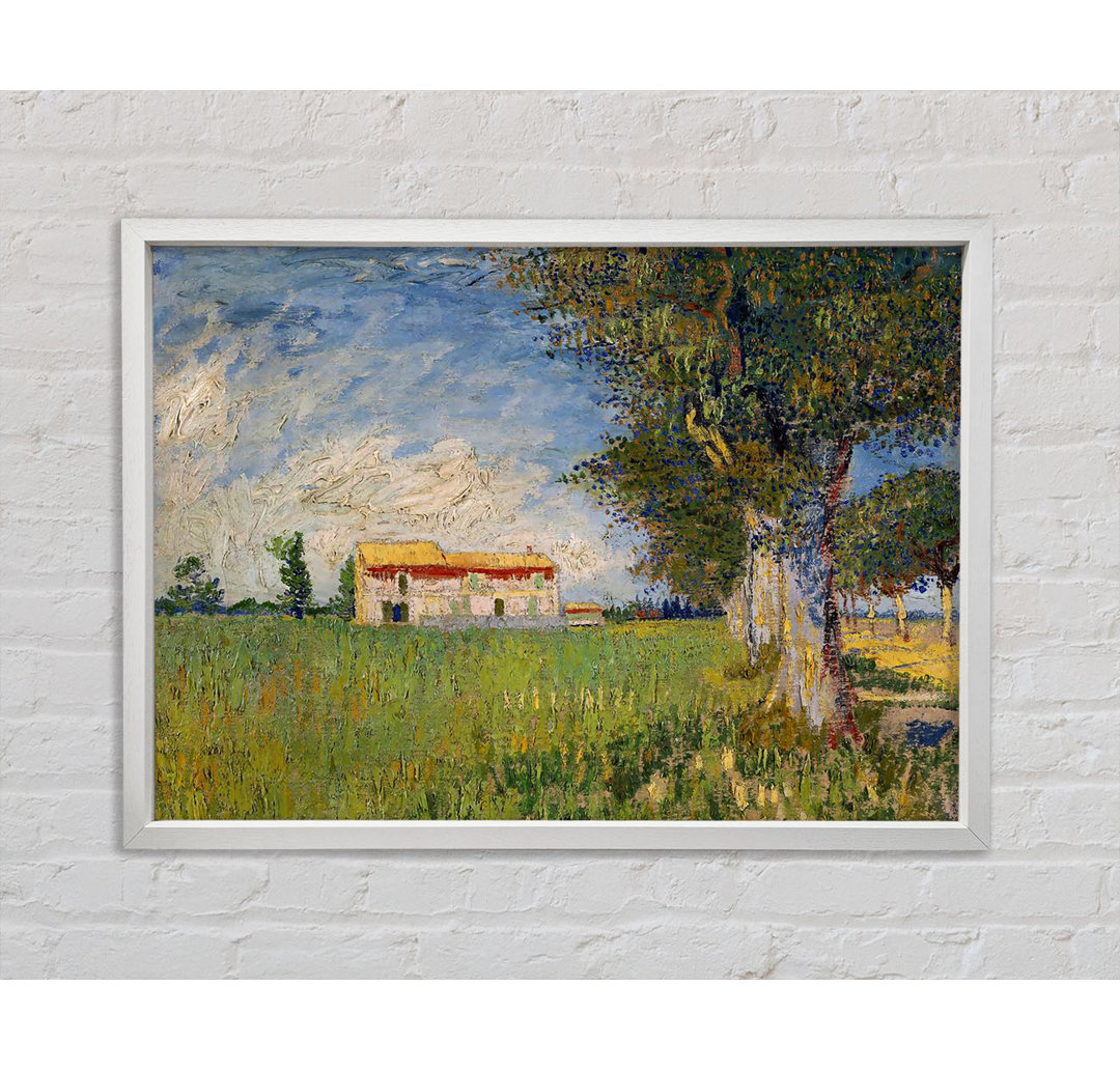 Van Gogh Bauernhaus in einem Weizenfeld - Druck