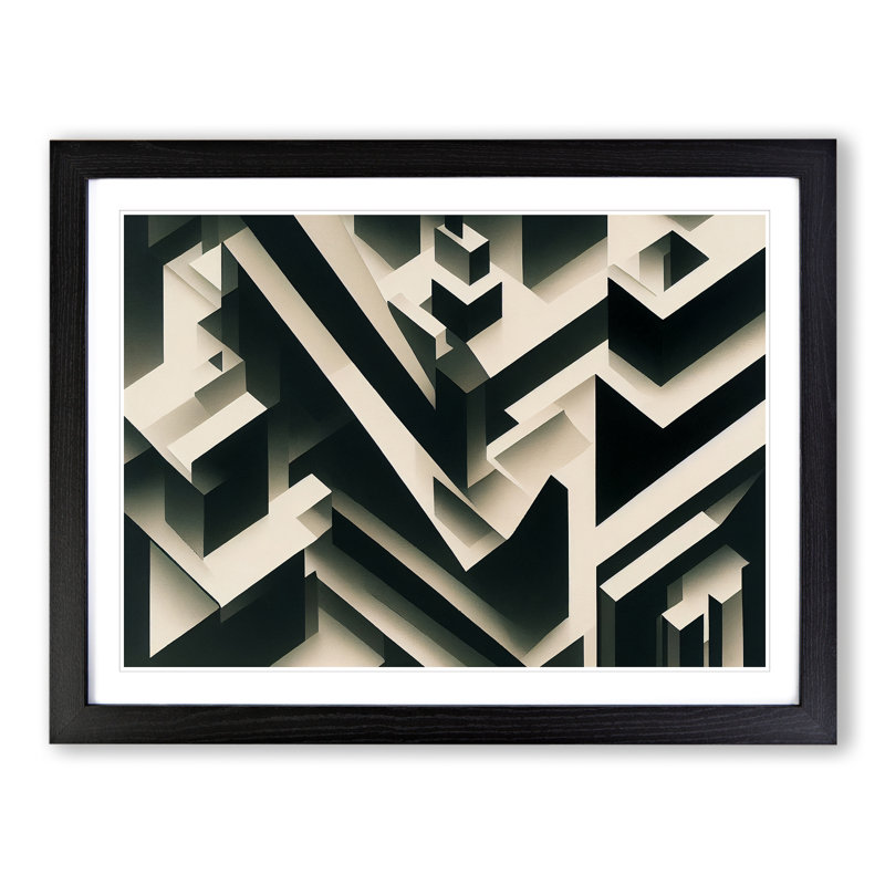 XH1022-7276X Radiant Abstract Art - Single Picture Frame Print, 25cm H x 34cm W, Black