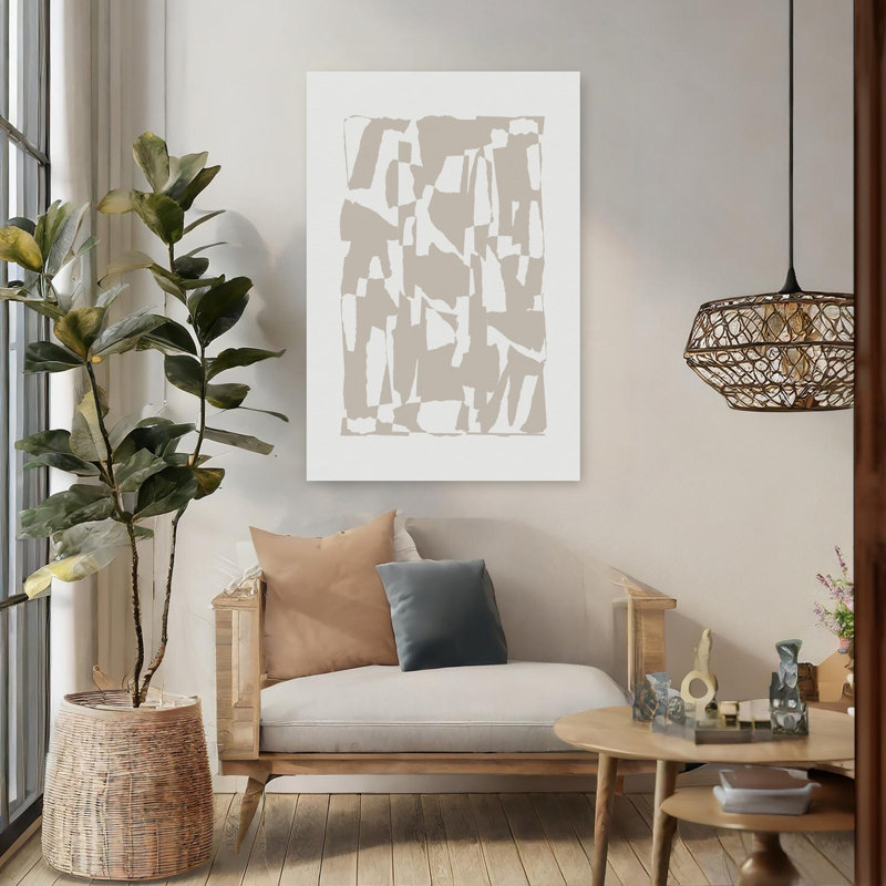 Art contemporain abstrait géométrique, H 48 po x l 32 po