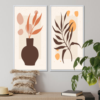 Minimalistc Plant Silhouettes Still Lifes III " Minimalistc Plant Silhouettes Still Lifes III " 2 - Pieces