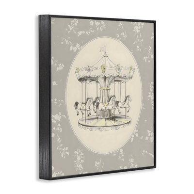 Gentle Floral Carousel Framed Giclee, design by Arlington Prints