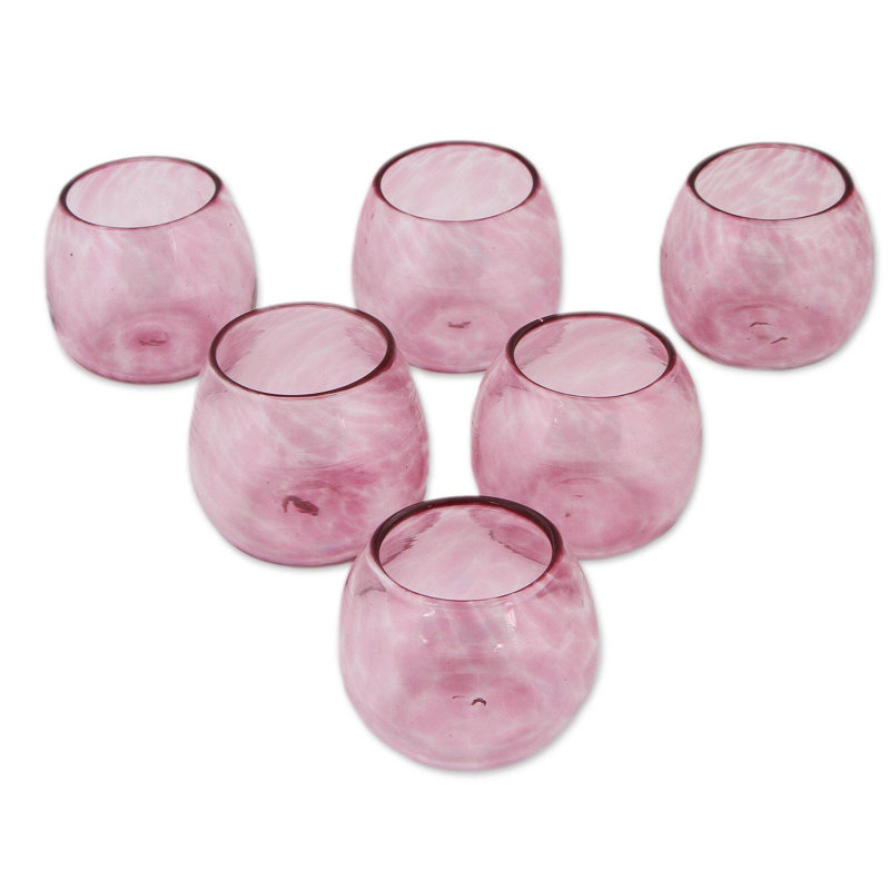 Annahi Handmade Whiskey Glass, Rose, 7 Oz.