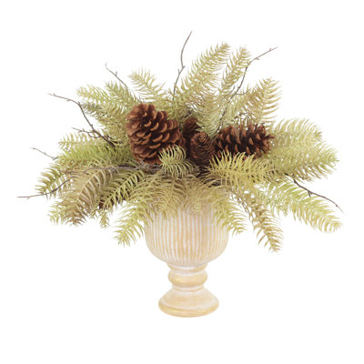 Holiday Centerpiece with Spruce and Pinecones