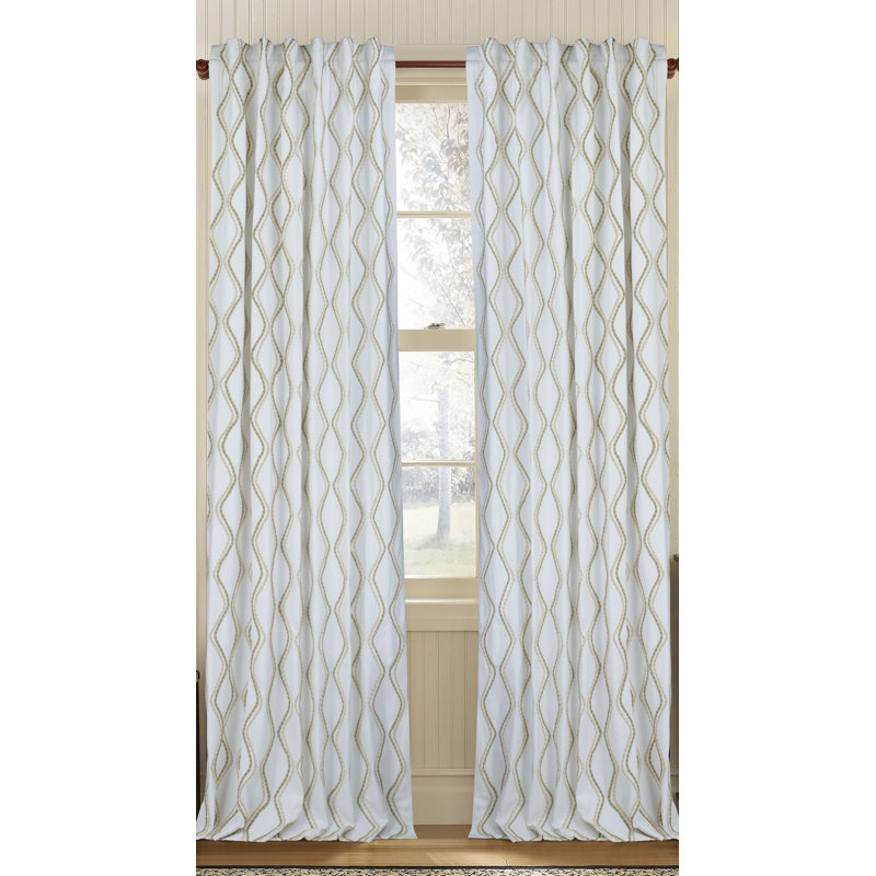 Enlace Semi Sheer Curtain, 50" W x 96" L, White