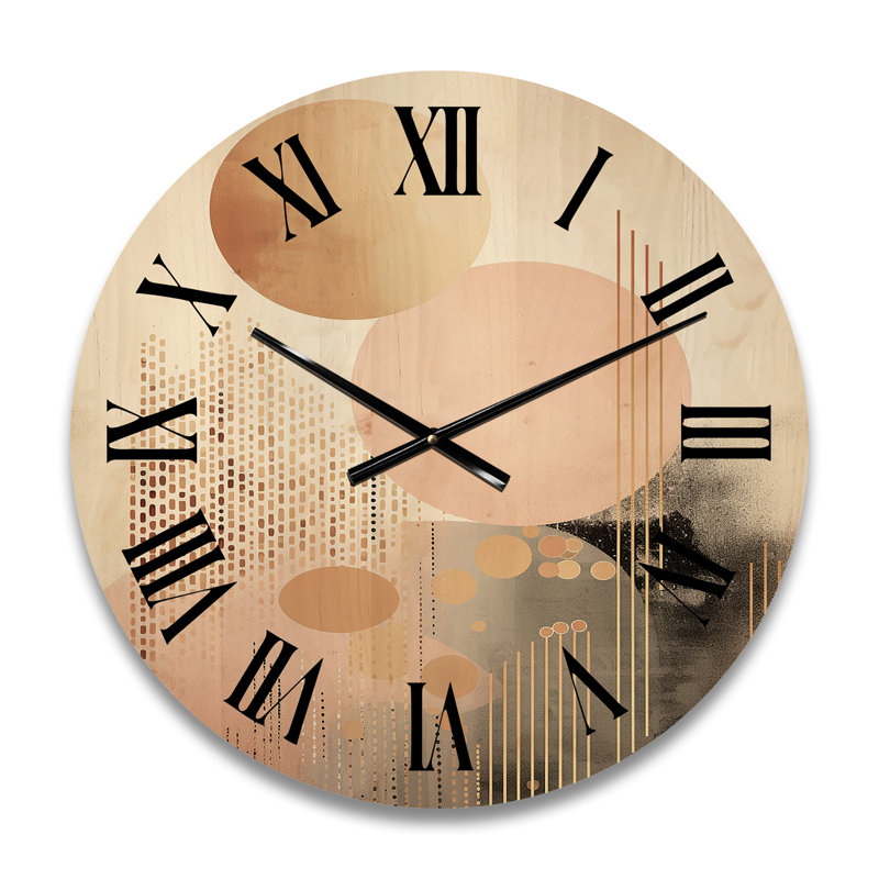 Horloge murale en bois massif Ambreanna, Moyenne