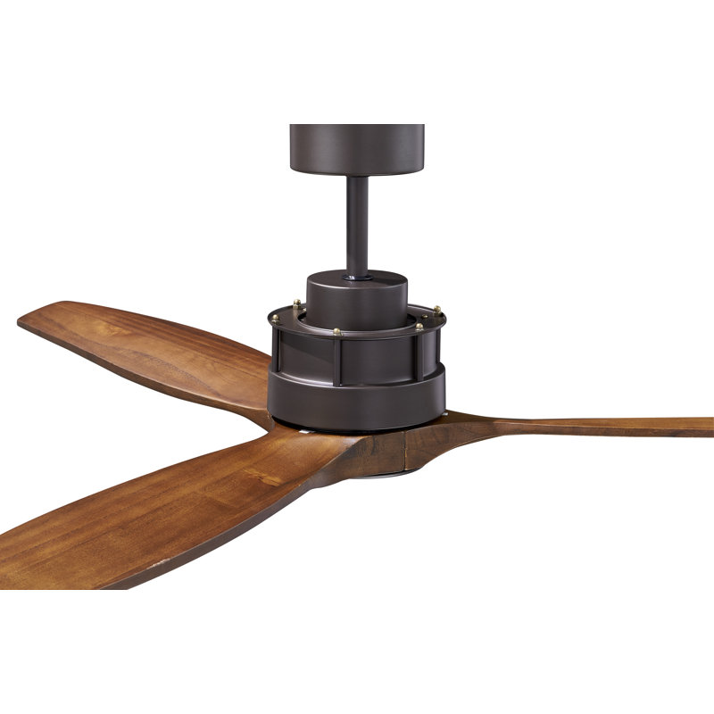 Akmani 60" Rustic Wood Ceiling Fan with Remote Control, Energy Efficient DC Ceiling Fan, Quiet High Airflow Koa Blades