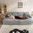 110.6" Oversized U-Shaped Sectional Sleeper Sofa Bed, Corduroy Upholstered Couch with 2-in-1 Pull-Out Bed & Double Storage Chaise for Living Room，gray-1843130865