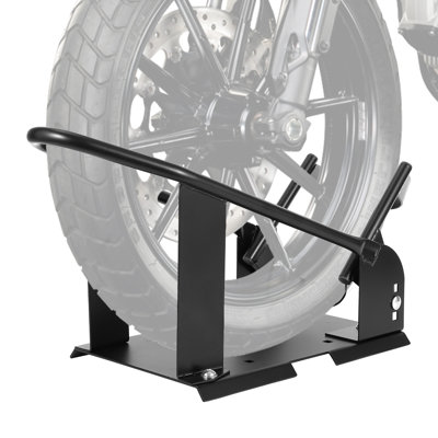 Support réglable pour cale de roue de moto, porte-pneu en acier robuste pour roues de 15 à 21 po, berceau à 3 positions pour le garage, la remorque et le camion