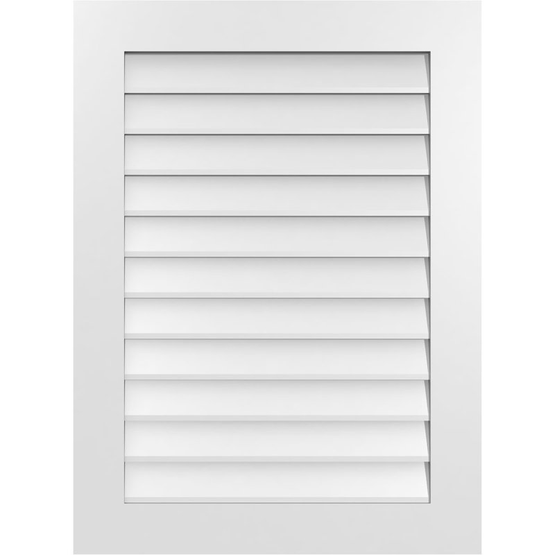 Vent à pignon rectangulaire en uréthane non-fonctionnel, H 38 po x l 28 po x P 1 po