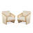  Outdoor Club Chairs with Acacia Wood Frame and Cushions, Patio Armchair Set of 2, Beige