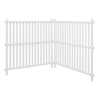 Panneaux de protection extérieure en vinyle blanc, 2 panneaux, 122 x 122 cm, avec piquets de 50 cm, pour climatiseur et équipement de piscine.