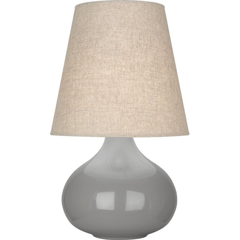 Small June Accent Lamp, Smoky Taupe, Buff Linen