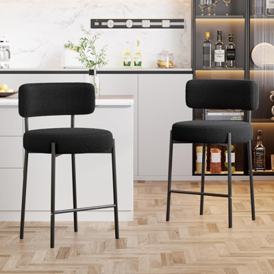 Tabouret 34,25 "H 34,25" avec dossier courbé