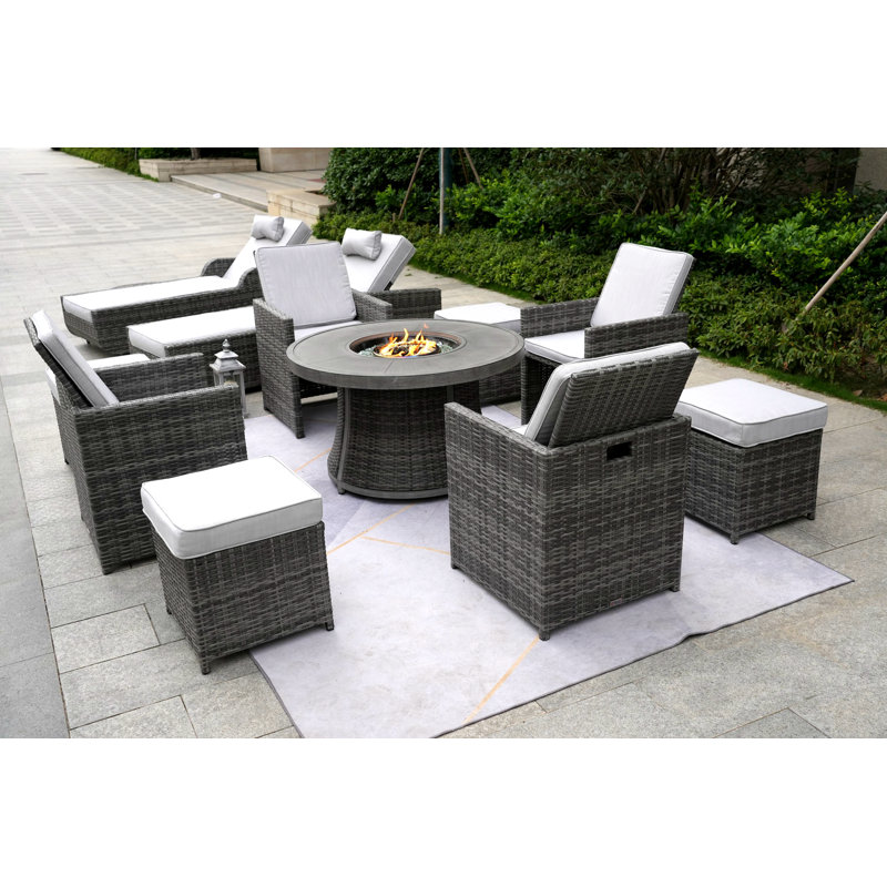 Areefa 10 - Person Patio Conversation Set with Cushions