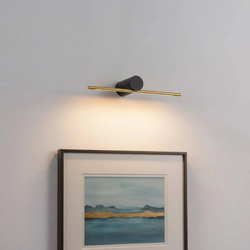 UltraBeam Picture Wall Light Fitting Black and Gold Finish 6 Watt Warm White LED 500mm Wide