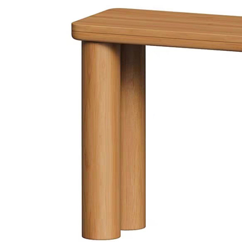 Console en bois massif de style médiéval, H 30,3 po x l 62,9 po x P 15,7 po, Bois naturel