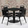 Jamie 36'' Square Table Set with Round Base and 4 Trapezoidal Back Banquet Chairs