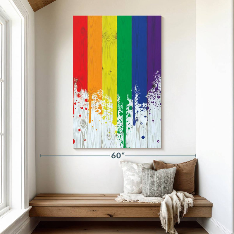 Khadjiah Rainbow Paint Spill, 51" H x 34" W