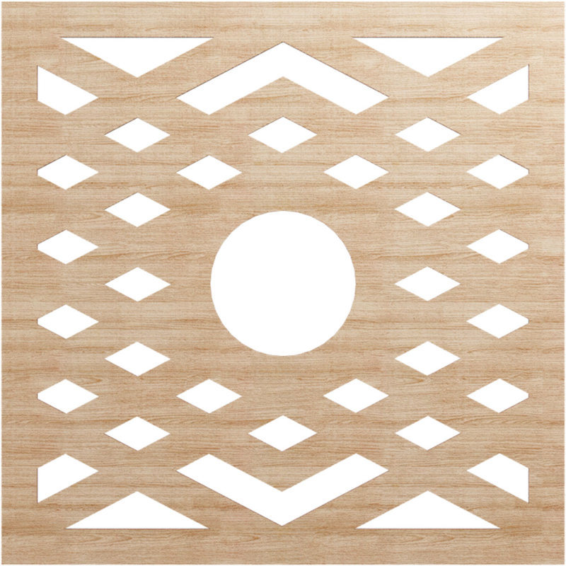 Chevron Ceiling Medallion, Alder, 32" H x 32" W x 0.25" D