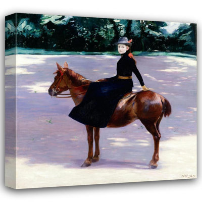 «Mademoiselle Meuriot on Her Pony» par Jacques-Émile Blanche - Toile tendue avec châssis