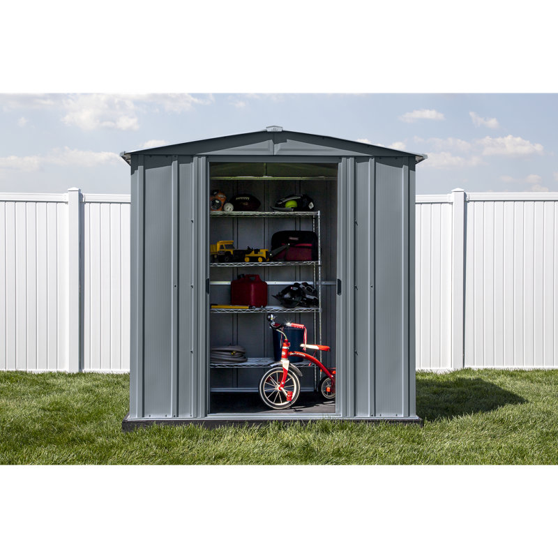 6 ft. x 5 ft. Charcoal Galvanized Steel Storage Shed