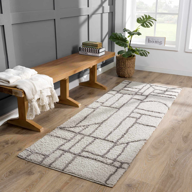 Tapis crème Juwaria, Tapis de couloir 2 pi 7 po x 7 pi 3 po