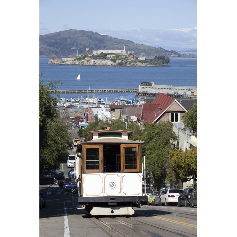 Cable Car By Alcatraz - Wrapped Canvas Print, 46cm H x 30cm W x 3.8cm D
