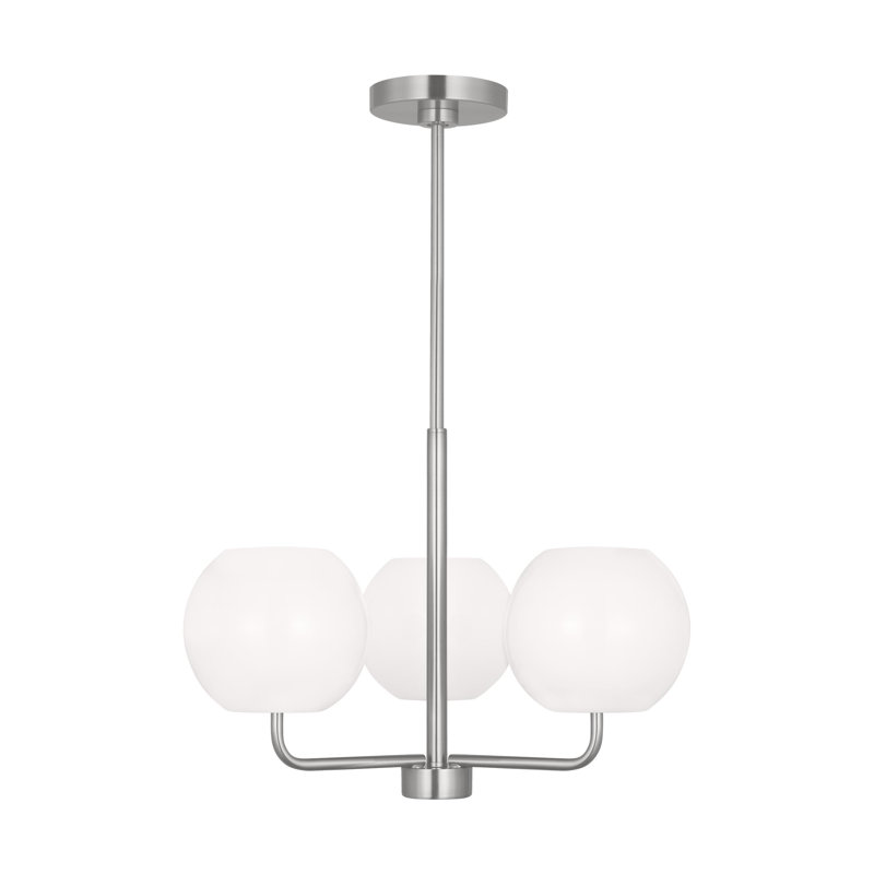 Lustre 3 lumières Jorund, Nickel brossé, Non