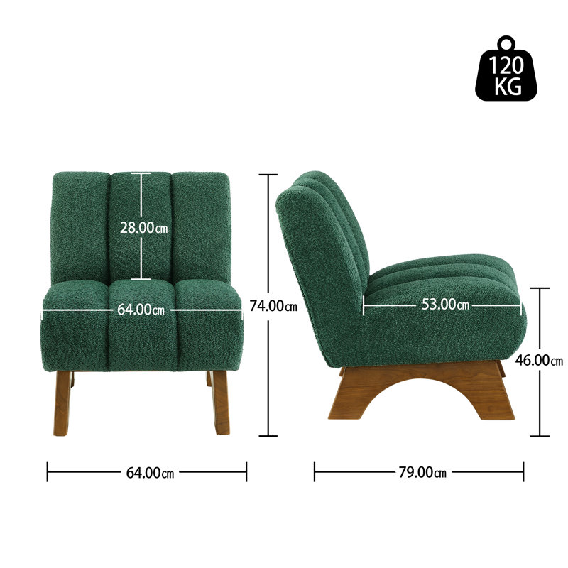 Brinlei 64cm Wide Tufted Lounge Chair, Green 