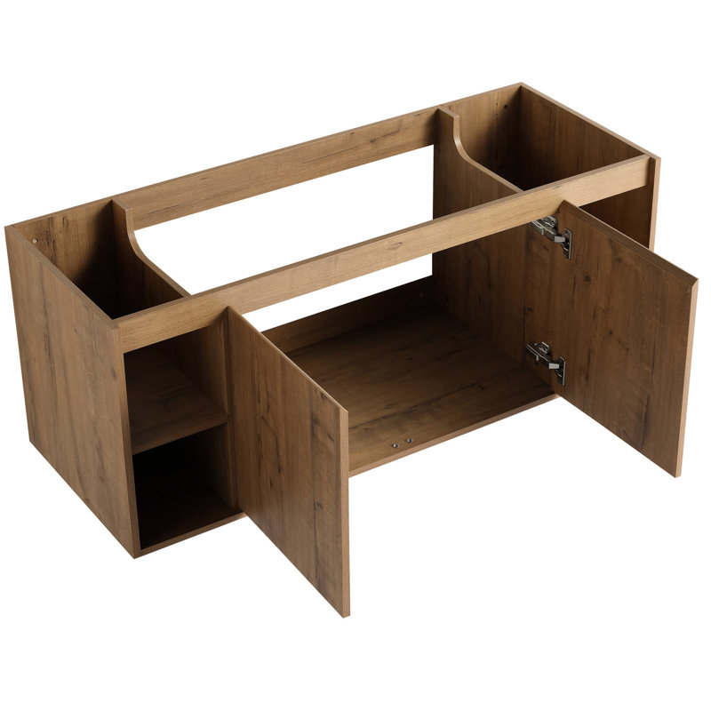 Meuble-lavabo de salle de bain avec double lavabo, fixation murale, porte - option moderne