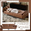 Canapé-lit de 76,4 po en similicuir convertible, canapé-lit futon moderne en cuir de style Mid-Century avec accoudoirs à dossier réglable et pochette de rangement-8621367-15781401