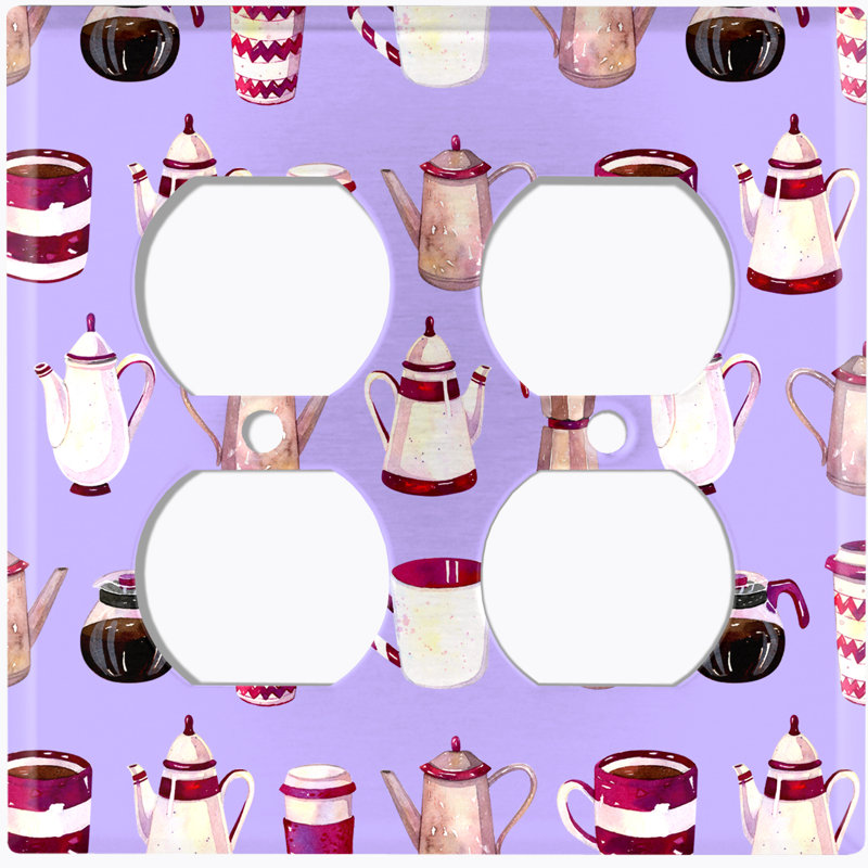 Plaque murale pour prise de café double, Mauve