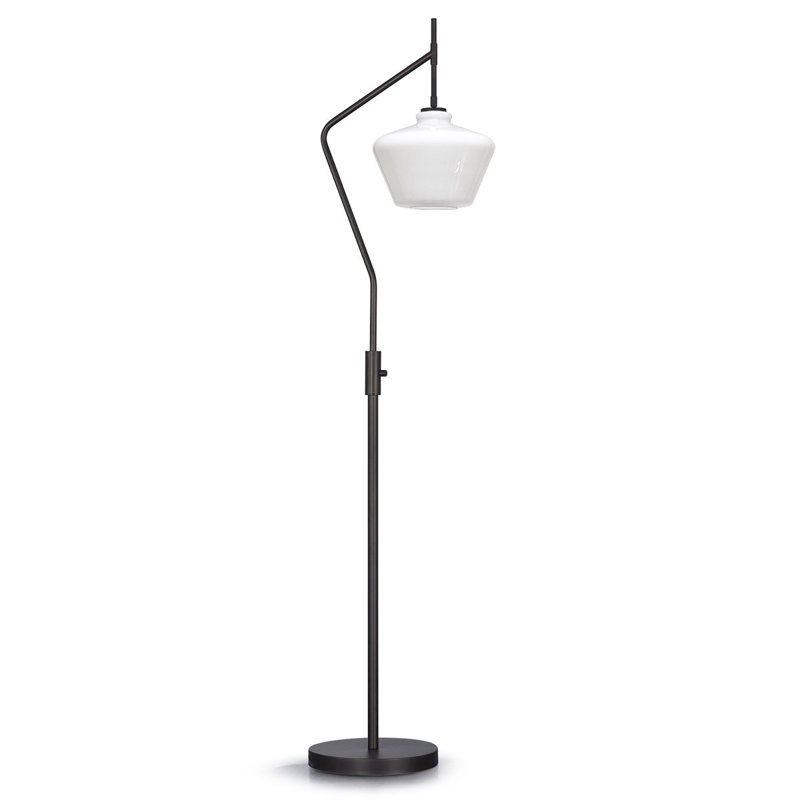 69'' Arched Floor Lamp, White, Dark Bronze