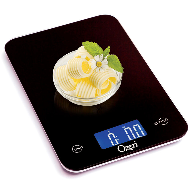 Ozeri Touch Professional Digital Kitchen Scale (12 lbs Edition) in Tempered Glass, Black