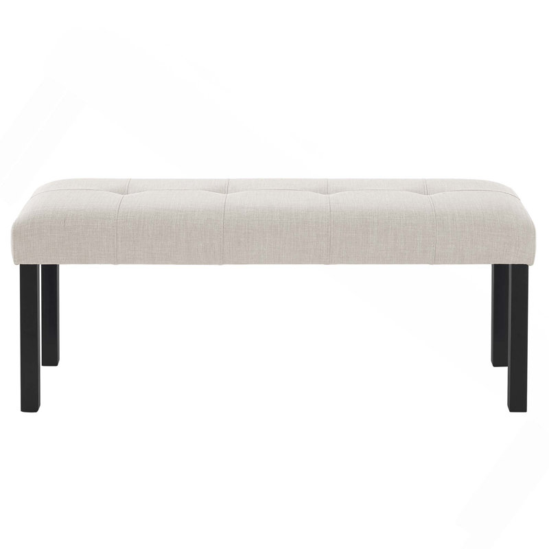 Tufted Linen Dining Bench With Comfortable Sponge Padding And Breathable Fabric For Versatile Seating In Various Rooms, Beige