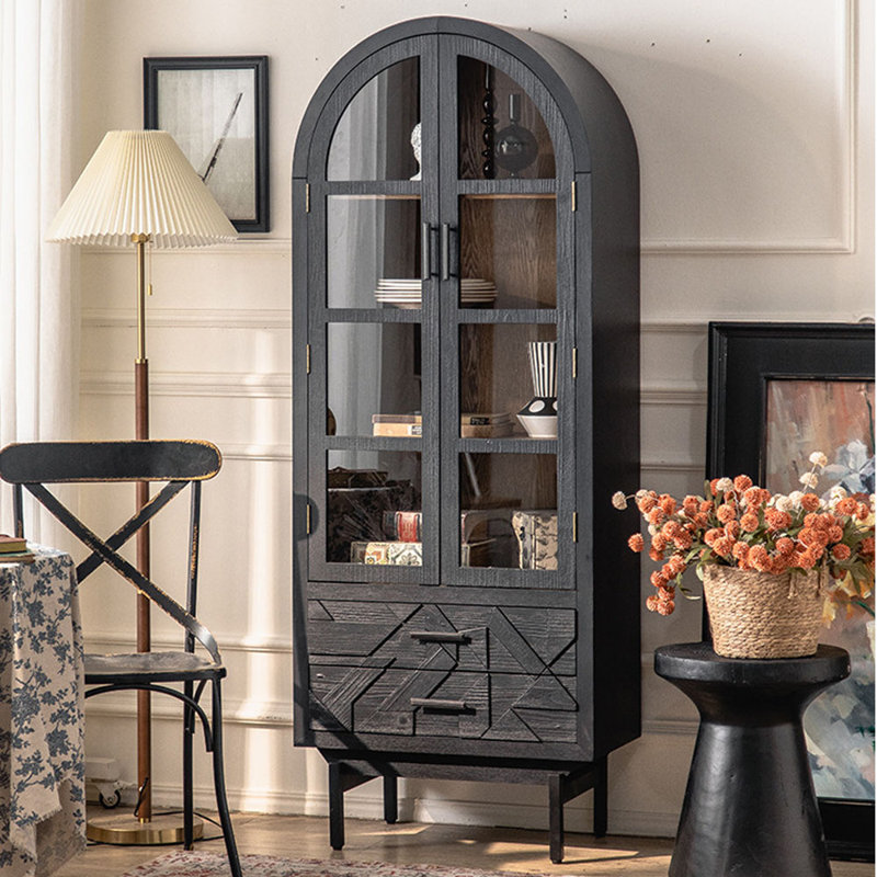 Simple storage display cabinet glass bookcase