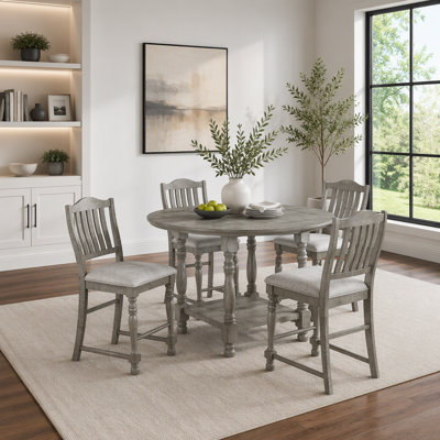 Table de salle à manger ronde gris clair clair 1pc Table Only
